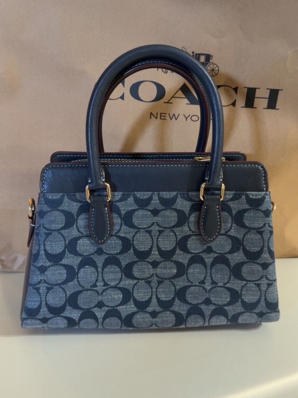 Coach Mini Darcie in Signature Denim Satchel with Matching Wallet - Picture 5 of 11